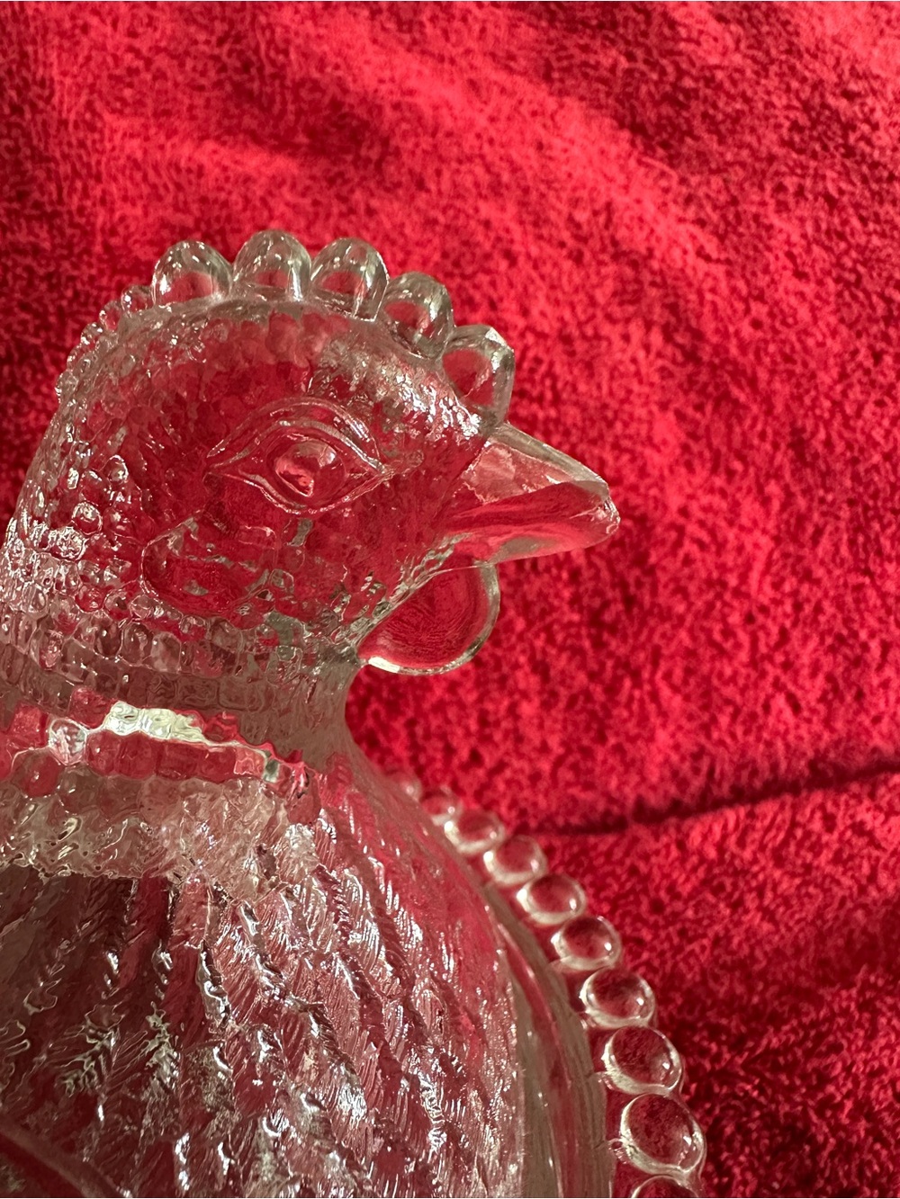 Vintage Indiana Glass Clear Large 7" Hen on Nest Covered Dish MCM Farmhouse - Picture 4 of 8